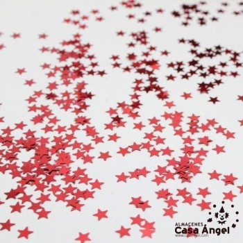 ESCARCHA DE ESTRELLAS COLOR ROJO A GRANEL