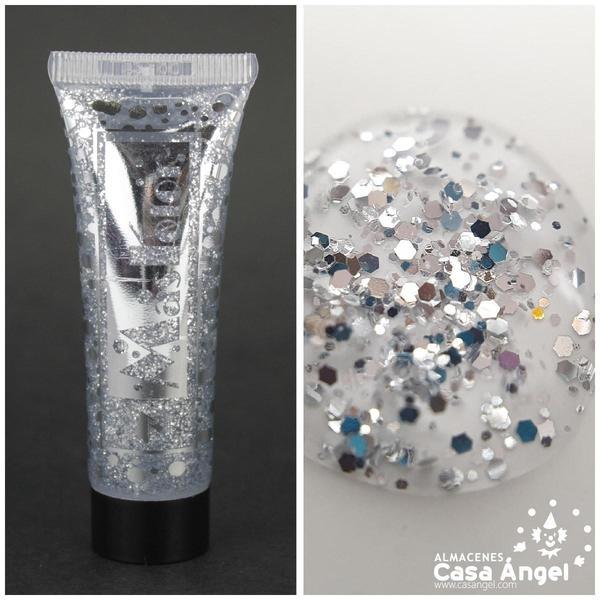TUBO DE GEL GLITTER 20ml PLATA