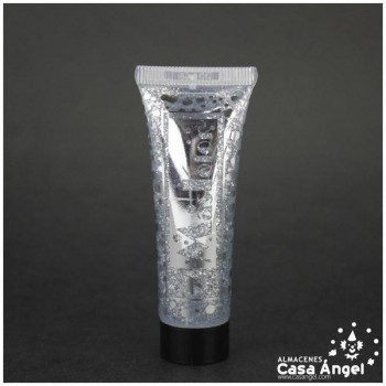 TUBO DE GEL GLITTER 20ml PLATA