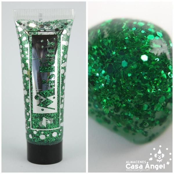 TUBO DE GEL GLITTER 20ml VERDE