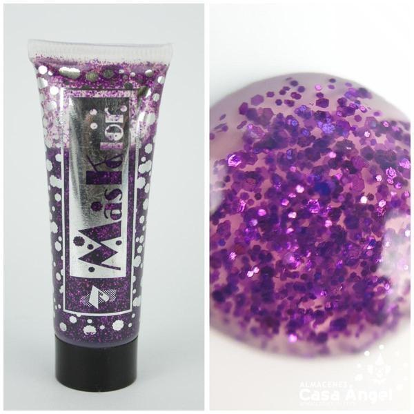 TUBO DE GEL GLITTER 20ml MORADO