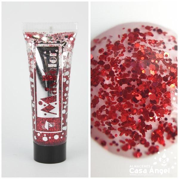 TUBO DE GEL GLITTER 20ml ROJO