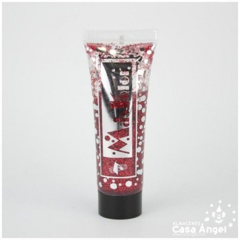 TUBO DE GEL GLITTER 20ml ROJO
