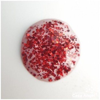 TUBO DE GEL GLITTER 20ml ROJO