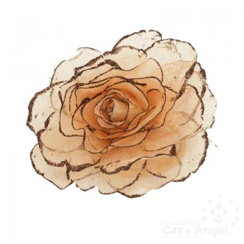 ROSA GRANDE CON PURPURINA EN LOS BORDES IMPERDIBLE Y GOMA