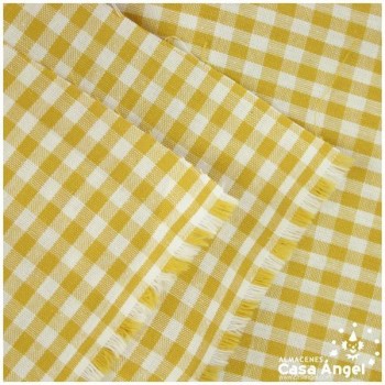 TELA DE ALGODÓN VICHY A CUADROS OCRE SERIE GUINGA I 140cm