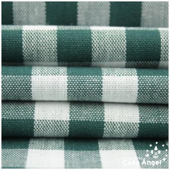 TELA DE ALGODÓN VICHY A CUADROS VERDE BOTELLA SERIE GUINGA II 140cm
