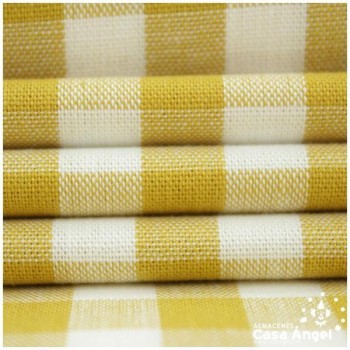 TELA DE ALGODÓN VICHY A CUADROS OCRE SERIE GUINGA II 140cm