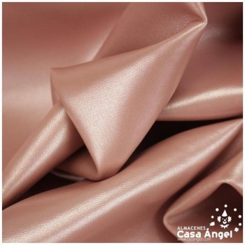 POLIPIEL ROSA METÁLICO TEXTURA FALSO CUERO SERIE NAHK 140cm