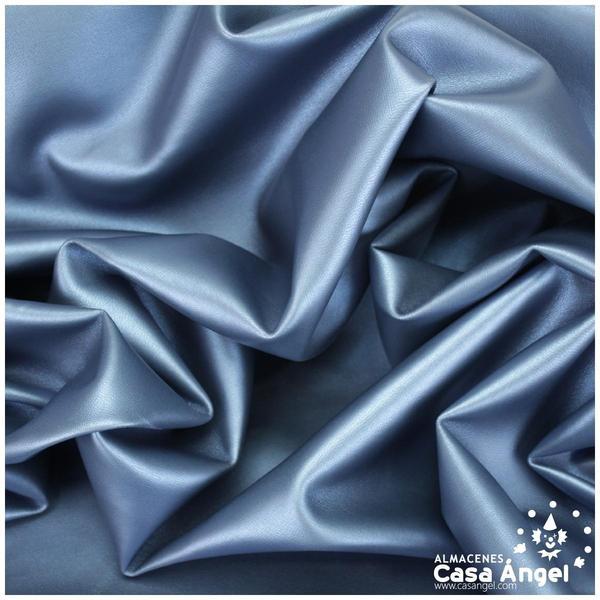 POLIPIEL AZUL METÁLICO TEXTURA FALSO CUERO SERIE NAHK 140cm