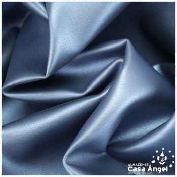 POLIPIEL AZUL METÁLICO TEXTURA FALSO CUERO SERIE NAHK 140cm