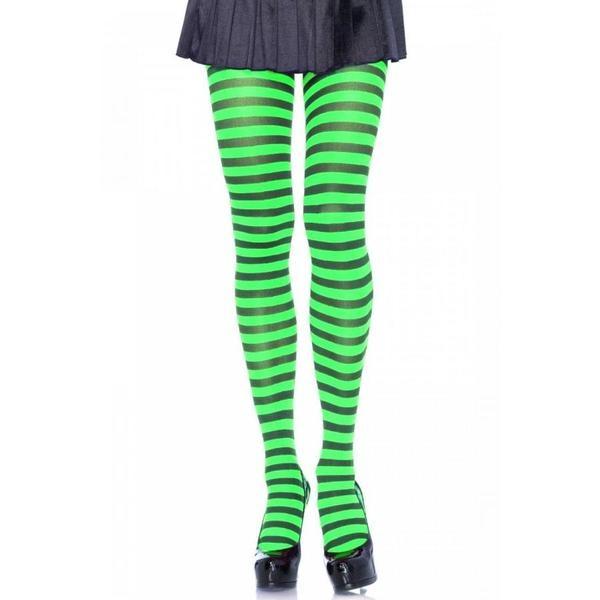 PANTY DE LISTAS VERDE FLÚOR Y NEGRO
