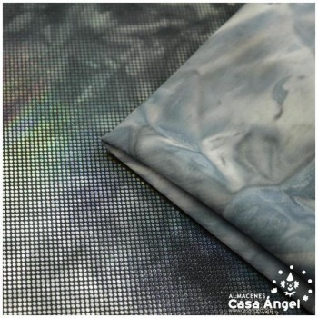 LYCRA DEGRADÉ DE TONOS NEGRO Y BRILLOS DE FOIL SERIE REKKA 150cm