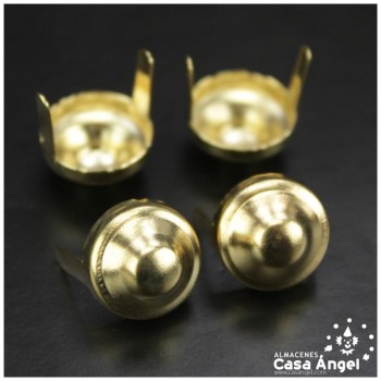 TACHA DELATÓN CIRCULAR METALIZADA RELIEVE 14mm