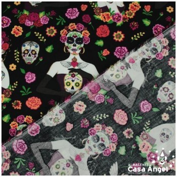 ALGODÓN ESTAMPADO DÍA DE LOS MUERTOS 150cm