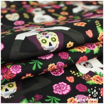 ALGODÓN ESTAMPADO DÍA DE LOS MUERTOS 150cm