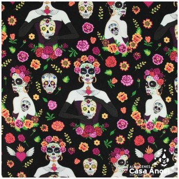 ALGODÓN ESTAMPADO DÍA DE LOS MUERTOS 150cm