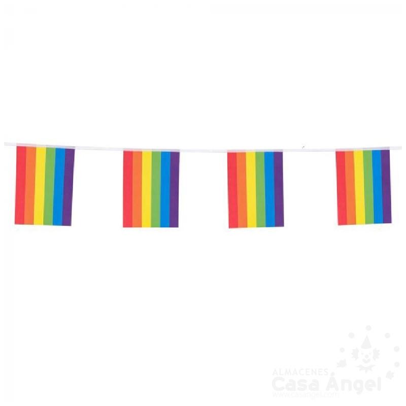 BANDERINES ORGULLO LGTB ARCOIRIS 20x30cm 50 METROS
