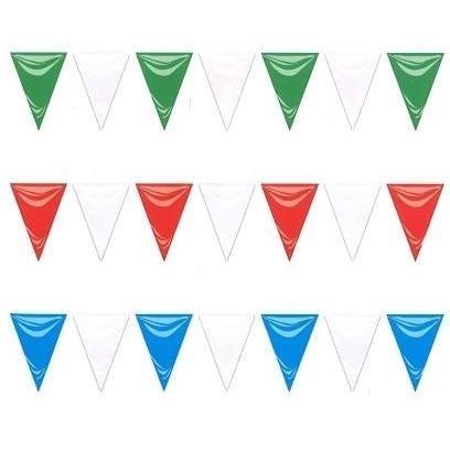 BANDERÍN PLÁSTICO TRIÁNGULO BICOLOR TIRA 50m