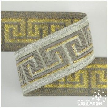 CINTAS JACQUARD TAPACOSTURAS GEOMÉTRICO GRIEGO 35mm