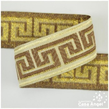 CINTAS JACQUARD TAPACOSTURAS GEOMÉTRICO GRIEGO 35mm