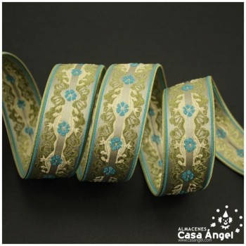 CINTA JACQUARD TAPACOSTURAS CON MOTIVO BARROCO 30mm