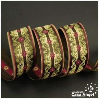 CINTA JACQUARD TAPACOSTURAS CON MOTIVO BARROCO 30mm