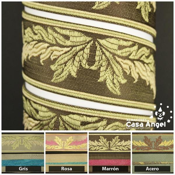 CINTA JACQUARD TAPACOSTURAS CON RAMILLETE SIMÉTRICO 30mm