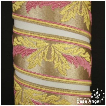 CINTA JACQUARD TAPACOSTURAS CON RAMILLETE SIMÉTRICO 30mm