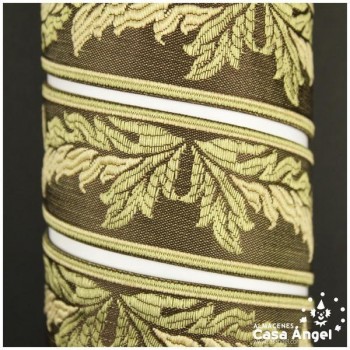 CINTA JACQUARD TAPACOSTURAS CON RAMILLETE SIMÉTRICO 30mm