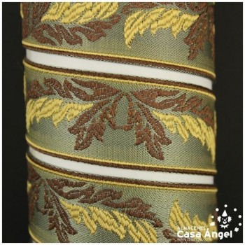 CINTA JACQUARD TAPACOSTURAS CON RAMILLETE SIMÉTRICO 30mm