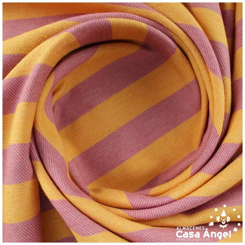 LONETA ASARGADA DE RAYAS NARANJA Y ROJO SERIE MIKONOS 280cm