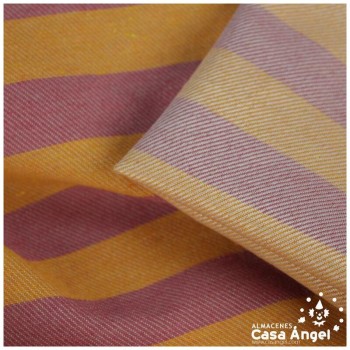LONETA ASARGADA DE RAYAS NARANJA Y ROJO SERIE MIKONOS 280cm