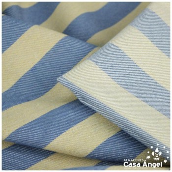 LONETA ASARGADA DE RAYAS AZUL Y BEIGE SERIE MIKONOS 280cm
