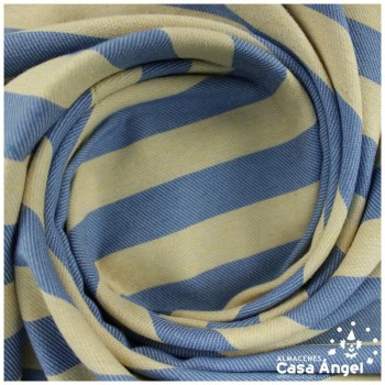LONETA ASARGADA DE RAYAS AZUL Y BEIGE SERIE MIKONOS 280cm