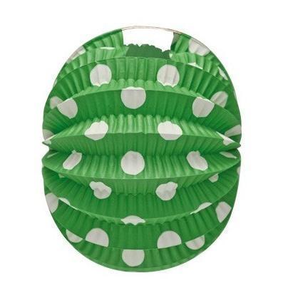 FAROLILLO FERIA VERDE CON LUNARES BLANCOS 22cm