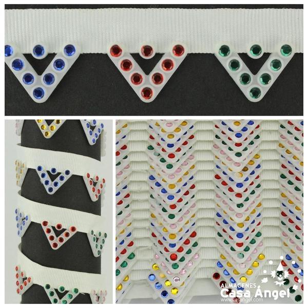 CINTA DE TRIÁNGULOS SALIENTES STRASS MULTICOLOR