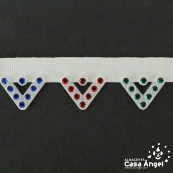 CINTA DE TRIÁNGULOS SALIENTES STRASS MULTICOLOR