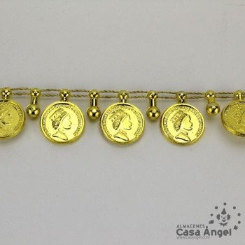 PASAMANERÍA FLECOS MONEDAS PVC METALIZADAS 15mm