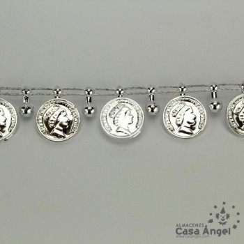 PASAMANERÍA FLECOS MONEDAS PVC METALIZADAS 15mm