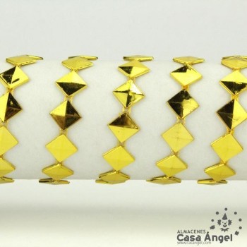 PASAMANERÍA ROMBOS PVC METALIZADO ORO 10mm