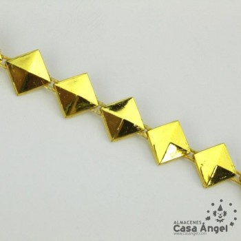 PASAMANERÍA ROMBOS PVC METALIZADO ORO 10mm