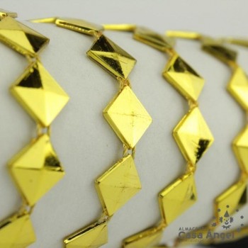 PASAMANERÍA ROMBOS PVC METALIZADO ORO 10mm