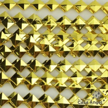 PASAMANERÍA ROMBOS PVC METALIZADO ORO 10mm