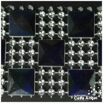 PASAMANERÍA CUADROS AJEDREZADOS BRILLANTES PVC 35mm