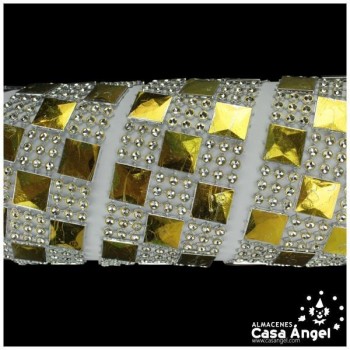 PASAMANERÍA CUADROS AJEDREZADOS BRILLANTES PVC 35mm