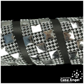 PASAMANERÍA CUADROS AJEDREZADOS BRILLANTES PVC 35mm
