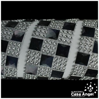 PASAMANERÍA CUADROS AJEDREZADOS BRILLANTES PVC 35mm