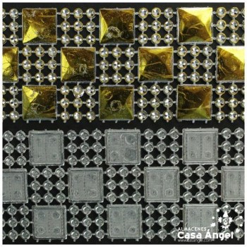 PASAMANERÍA CUADROS AJEDREZADOS BRILLANTES PVC 35mm