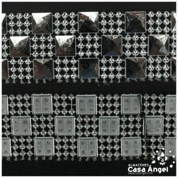 PASAMANERÍA CUADROS AJEDREZADOS BRILLANTES PVC 35mm